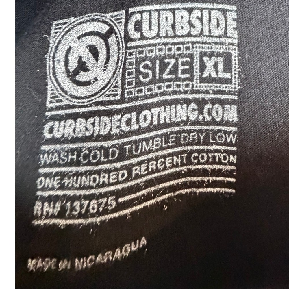 Curbside Geisha Graphic T Shirt Mens XL Black Tattoo Japanese Art Cotton Tee - Picture 5 of 5